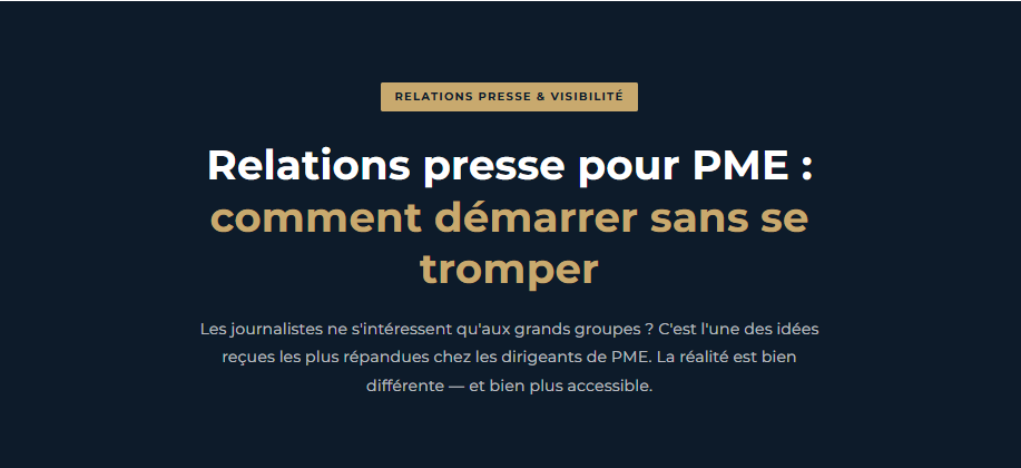 Relations presse PME — guide pratique Mistral Connect Marseille PACA