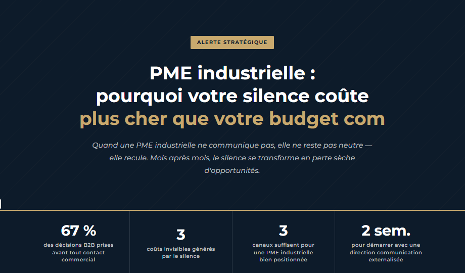 PME industrielle — le coût du silence en communication
